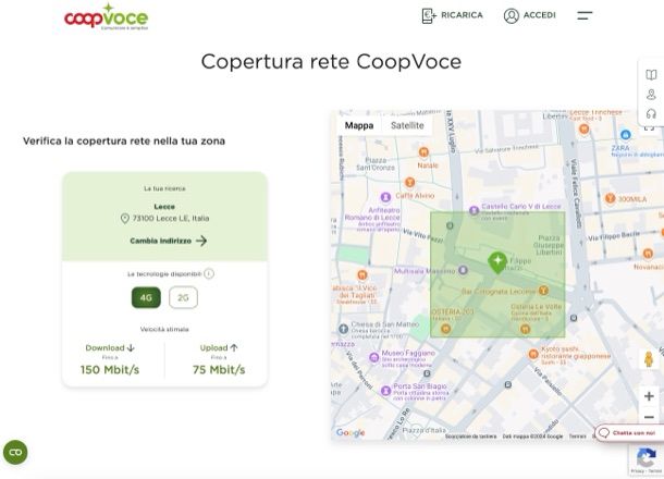 Verifica copertura CoopVoce
