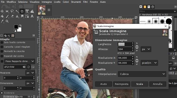 Come aumentare risoluzione foto con GIMP