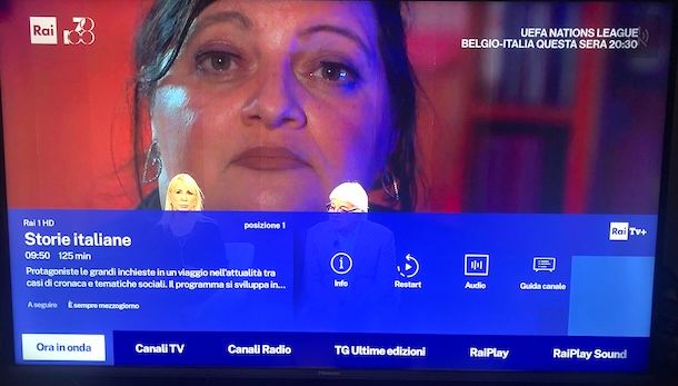 Rivedere un programma Rai sul televisore