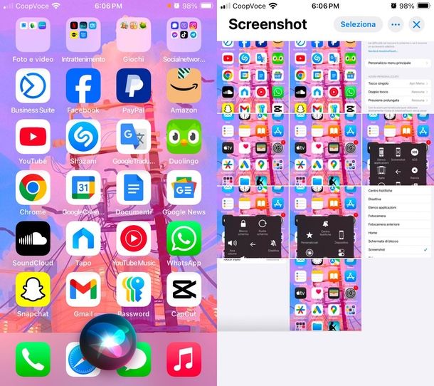 come fare screenshot con Siri