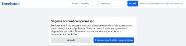 Account Facebook compromesso