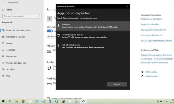 come associare dispositivo Bluetooth Windows 10