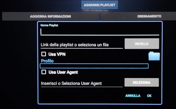 schermata IPTV Extreme su Android TV