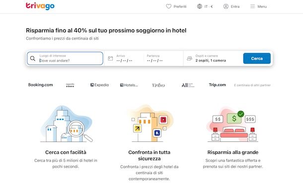 Cercare offerte su Trivago