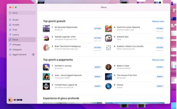 Mac App Store giochi gratis 