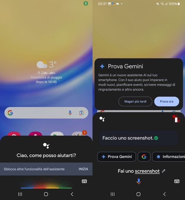 come fare screenshot con assistente vocale Samsung