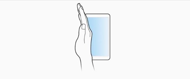 screenshot con trascinamento palmo Samsung