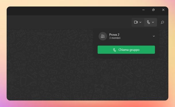 Chiamate vocale gruppo WhatsApp Windows