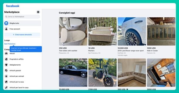 Facebook Marketplace desktop