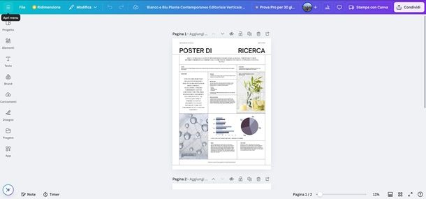 poster scientifico canva