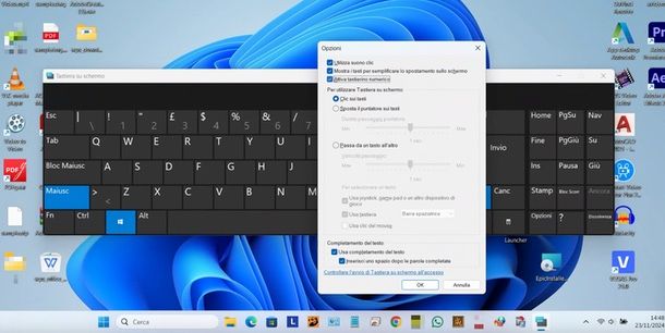 come attivare tastierino numerico su tastiera virtuale Windows 11