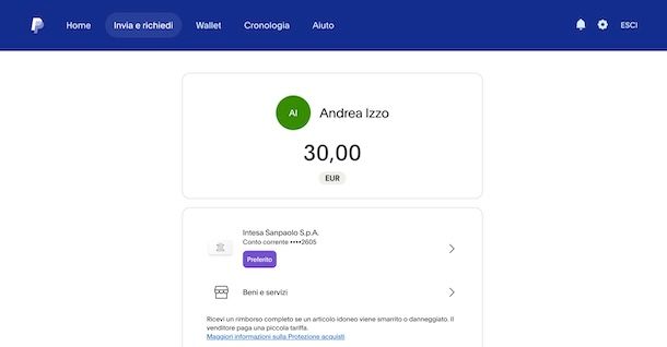 PayPal Beni e servizi