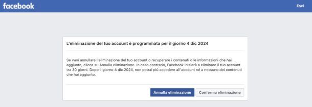 Recupero profilo Facebook eliminato