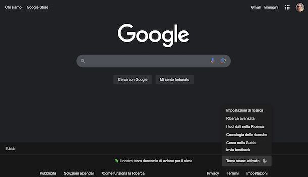 Cambiare sfondo Google