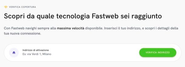 Copertura fibra Fastweb