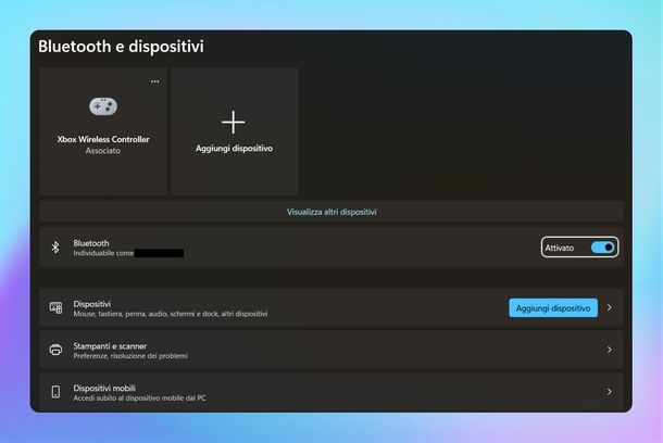 Attivare Bluetooth PC Windows 11 con tastiera