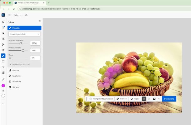 modifica colore oggetto Photoshop online