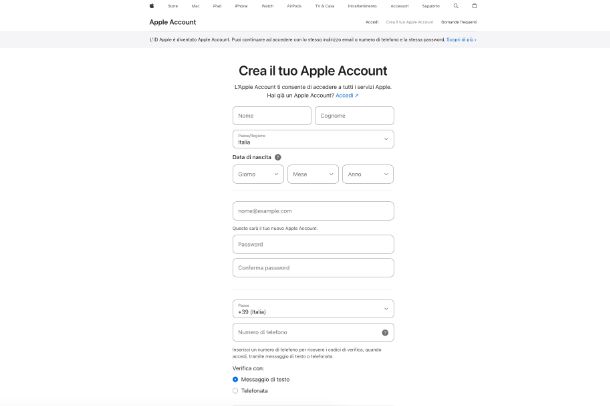 Come creare un nuovo account Apple