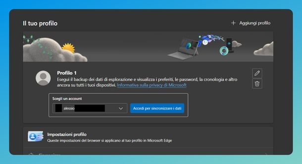 Sincronizzare preferiti Microsoft Edge Windows