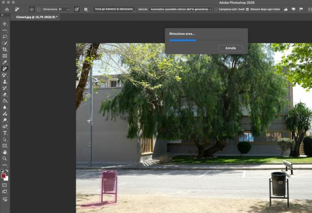 tool Rimuovi su Photoshop