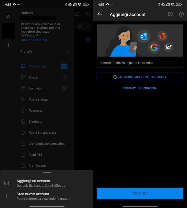 Login Outlook Android