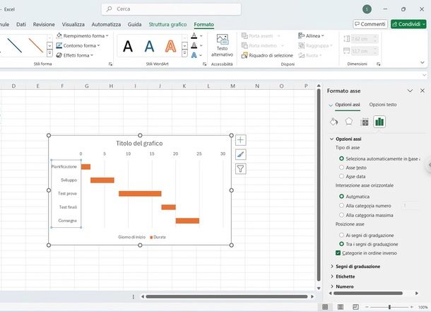 modificare ordine asse verticale Excel