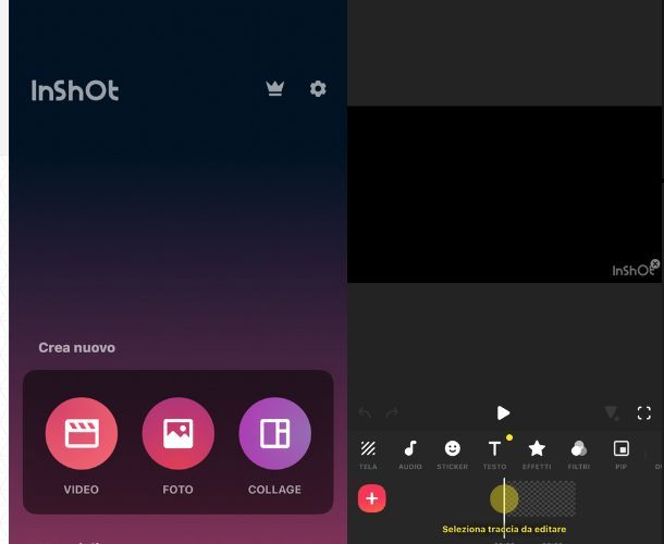 come fare video su inShot