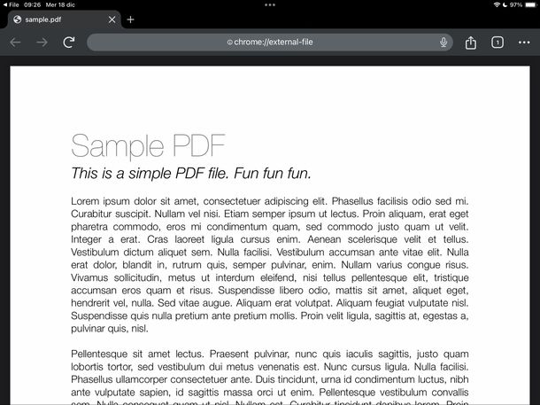 Aprire PDF iPad