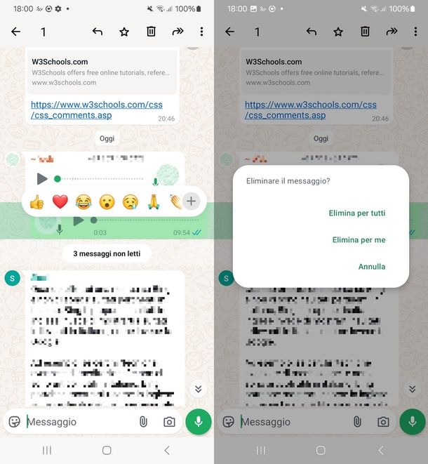 come cancellare audio WhatsApp Android