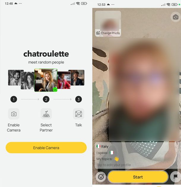 Chatroulette app