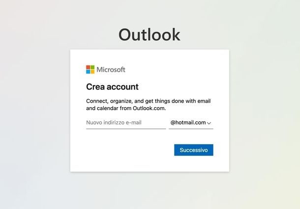 Creare account Hotmail