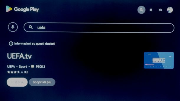 App UEFA.tv per TV Android