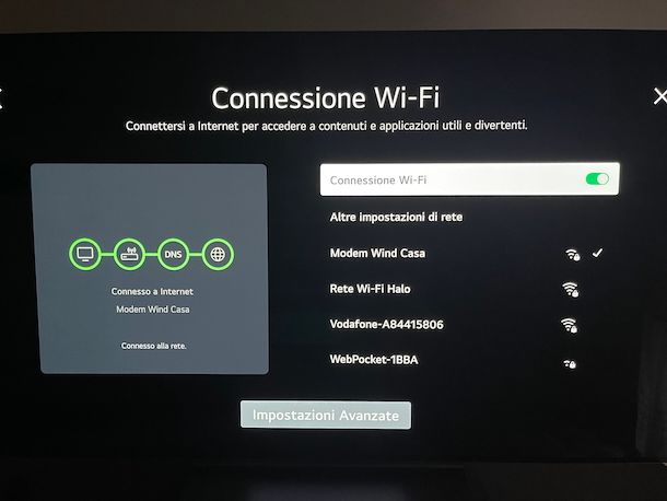 Connessione Wi-Fi Smart TV LG