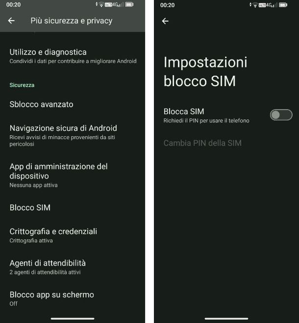 Come cambiare il PIN della SIM su Android