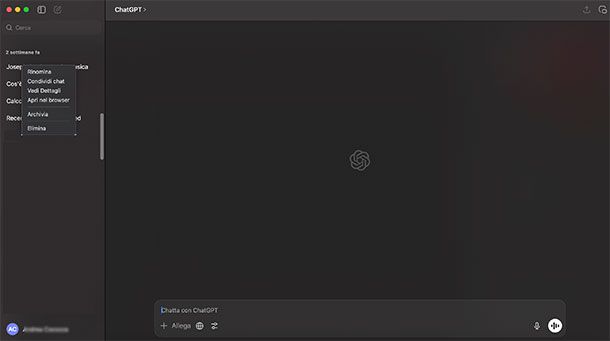 Come eliminare una chat su ChatGPT