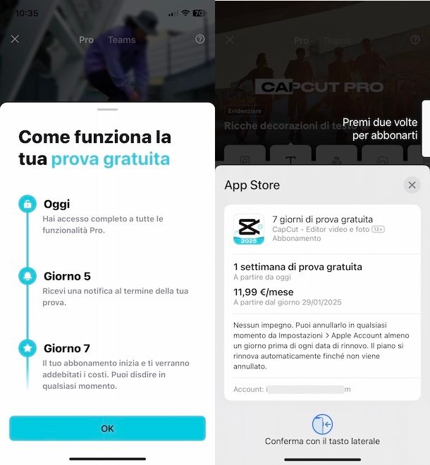 Avere CapCut Pro gratis su iPhone