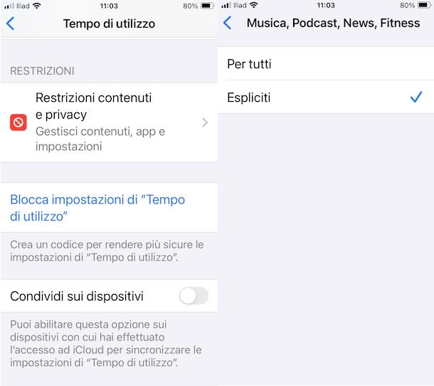 Restrizioni Apple Music su iPhone