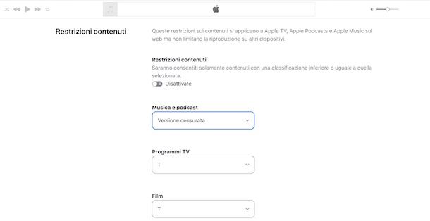 Limitazioni Apple Music da Web