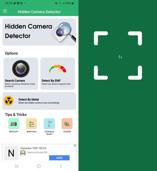 Hidden camera detector app Android