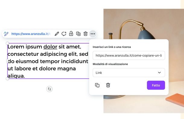 Copiare link Canva Web