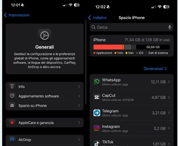 gestire app installate su iPhone