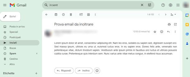 Inoltrare su Gmail da PC