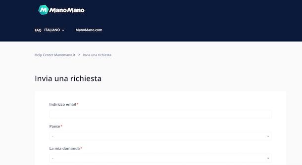 Contattare ManoMano via email