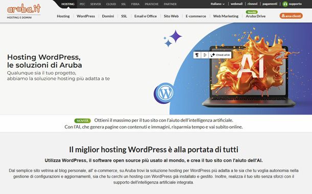 soluzioni WordPress Aruba