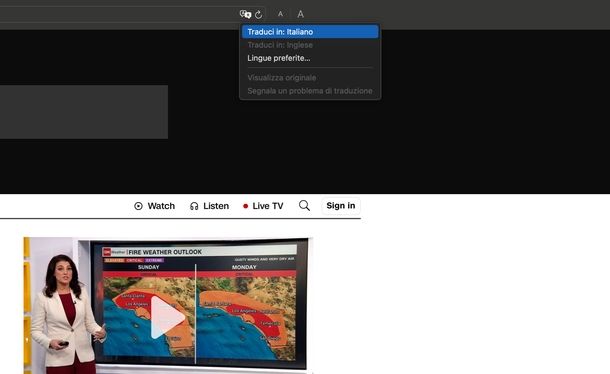 Funzione traduzione Safari Mac