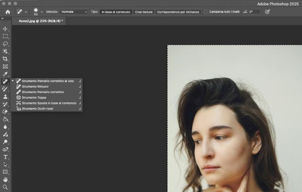 Pennello correttivo al volo su Photoshop