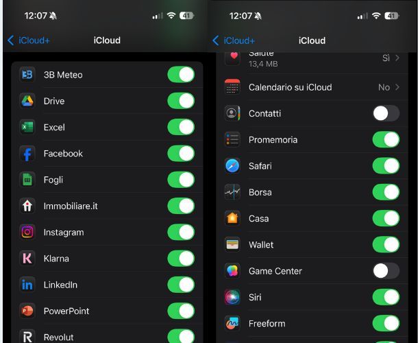 app con iCloud attivo