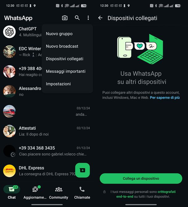 Dispositivi collegati WhatsApp