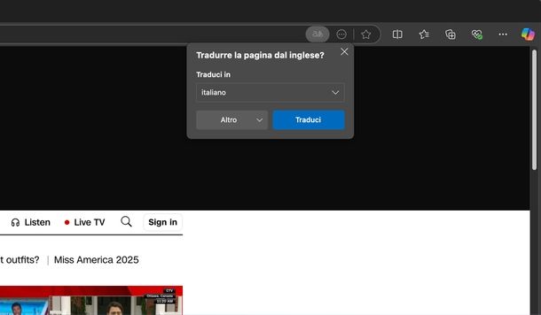 Tradurre pagina Web Microsoft Edge macOS