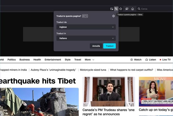 Tradurre pagina Web Mozilla Firefox macOS
